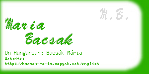 maria bacsak business card