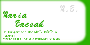 maria bacsak business card